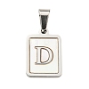 304 Stainless Steel Pave Natural White Shell Pendants STAS-S130-03P-D-1