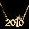 Crown Birth Year 201 Stainless Steel Pendant Necklaces for Women FS-WG4E8F2-31-1