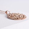316 Surgical Stainless Steel Hollow Flower Pendant Necklaces for Women PY9178-4