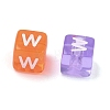 Spray Painted Transparent Acrylic Beads MACR-K365-07W-2