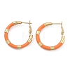 PVD Vacuum Plating 201 Stainless Steel Enamel Hoop Earrings for Women EJEW-B016-33H-4