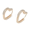 Clear Cubic Zirconia Heart Hoop Earrings EJEW-L292-010G-1