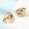 6 Pairs 304 Stainless Steel Pave Cubic Zirconia Stud Earrings SA-CBADCF0-04GP-04-3