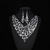 Triangle Scarves & Rhombus Sequin Alloy Pendant Necklaces & Dangle Earrings Sets FS-WG6C930-06-1