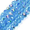 Electroplate Transparent Glass Beads Strands EGLA-A046-01C-16-1