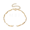 Ion Plating(IP) 304 Stainless Steel Faceted Bar Link Chain Bracelet Makings X-AJEW-JB01184-01-1