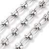 Tarnish Resistant 304 Stainless Steel Oval & Dumbbell Link Chain Unwelded X-STAS-B060-02P-1