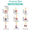 American Flag Style Pendant Stitch Markers HJEW-AB00344-2
