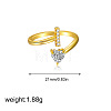 Brass Micro Pave Clear Cubic Zirconia Cuff Open Rings FS-WGF859A-09-1