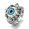 Evil Eye Alloy Acrylic Adjustable Rings RJEW-K275-51AS-01-1