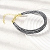Polyester Metallic Braided Multi-strand Cord Bracelet for Bracelet Making BJEW-H642-02G-03-2