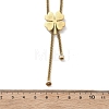 304 Stainless Steel Crystal Rhinestone Clover Lariat Necklaces NJEW-V001-11G-3