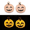 Halloween Theme Rack Plating Luminous Alloy Enamel Pendants ENAM-N056-229G-1