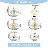 10Pcs 5 Style Eye Brass Micro Pave Cubic Zirconia Charms KK-DC0003-49-2