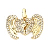 Brass Micro Pave Clear Cubic Zirconia Locket Pendants KK-A293-26A-G-1