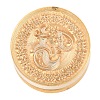 Golden Tone Round Wax Seal Brass Stamp Heads AJEW-S087-02G-10-2