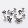 201 Stainless Steel Cup Pearl Peg Bails Pin Pendants STAS-P196-07-3