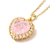 Pink Cubic Zirconia Pendant Necklace NJEW-H161-01F-2