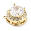 Brass Micro Pave Clear Cubic Zirconia Pendants ZIRC-L104-004G-2