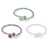 Natural Gemstone Beaded Cuff Bangles BJEW-JB13328-2