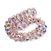 Electroplate Transparent Glass Beads Strands EGLA-B012-AB08-2