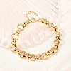 304 Stainless Steel Ring Link Chain Bracelets for Women Men BJEW-H643-10G-1