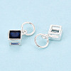 925 Sterling Silver Pave Cubic Zirconia Square Charms STER-T009-16S-3