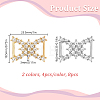 8Pcs 2 Colors Bowknot Alloy Rhinestone Bikini Connectors Buckles FIND-HY0005-42-2