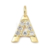 Brass Micro Pave Clear Cubic Zirconia Pendants KK-I476-01G-2