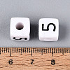 Opaque Acrylic European Large Hole Beads SACR-N020-01B-06-4