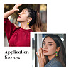 DIY 12 Pairs 12 Style Two Tone Resin & Walnut Wood Stud Earring Findings DIY-CW0001-35-9