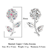 3Pcs Brass Micro Pave Cubic Zirconia Pendants ZIRC-OY001-55P-2