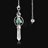 Natural Green Aventurine Hexagonal Pointed Dowsing Pendulums PW-WG0B402-16-1