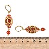 Natural Carnelian Leveback Earrings for Women EJEW-MZ00785-01-5