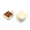 Square Alloy Resin Charms PALLOY-N177-04G-2