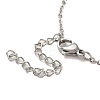 Rectangle 304 Stainless Steel Pendant Necklaces & Bracelets & Stud Earrings Sets for Women SJEW-C004-07P-3