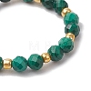 Natural Malachite Beaded Stretch Rings for Women RJEW-JR00868-10-4