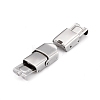 Smooth Surface 201 Stainless Steel Watch Band Clasps X-STAS-R063-61-2