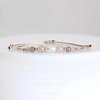 Natural Gemstone & Imitation Pearl Beaded Bracelet UH6167-4