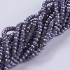 Electroplate Glass Beads Strands GLAA-F077-PL01-1