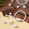 10Pcs 5 Styles Handmade Printed Porcelain Beads PORC-TA0001-81-8