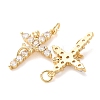 Brass Pave Clear Cubic Zirconia Pendants CU-CBA2907-01B-G-2