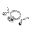 Ring Brass Micro Pave Clear Cubic Zirconia Fold Over Clasps KK-Z143-15P-2