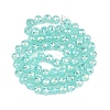 Electroplate Transparent Glass Beads Strands GLAA-H040-01F-2