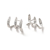 Clear Cubic Zirconia Claw Stud Earrings EJEW-K093-14P-2