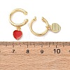 Valentine's Day Brass Micro Pave Clear Cubic Zirconia Cuff Earrings EJEW-Z164-24G-5