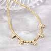 Brass Micro Pave Clear Cubic Zirconia Boy and Round Beaded Necklaces KK-CBA4547-14G-1