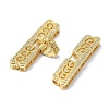 Rack Plating Brass Micro Pave Clear Cubic Zirconia Fold Over Clasps KK-M282-19G-3