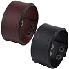 2Pcs 2 Colors Flat Sided Cowhide Leather Cord Bracelets BJEW-CL0001-58-1