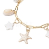 Natural Freshwater Shell Beads & Alloy Enamel Charm Bracelets BJEW-JB12214-03-3